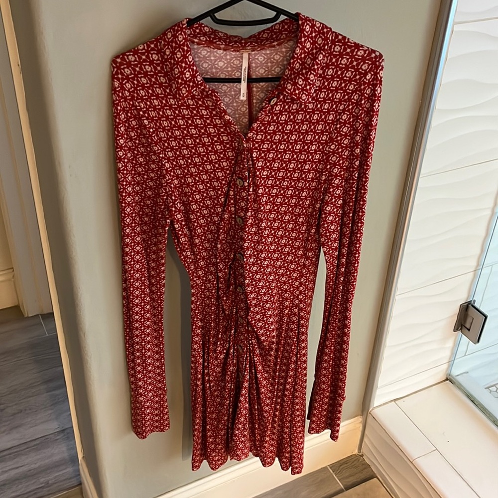Free People button down short dress size M